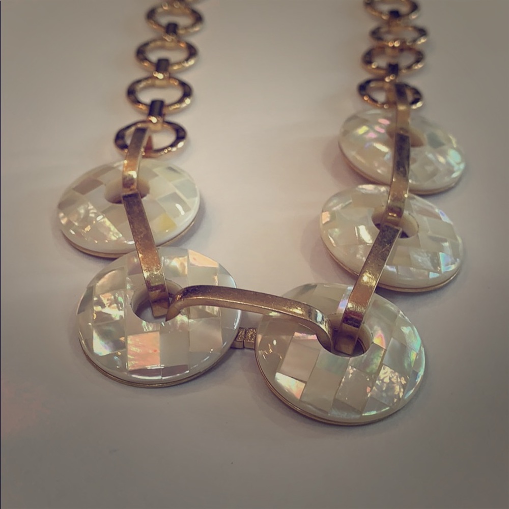 Gold and Mother of Pearl Reversible Necklace